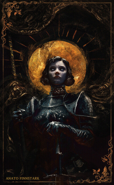 The outstanding metal engraving of Jeanne d'Arc by Anato Finnstark